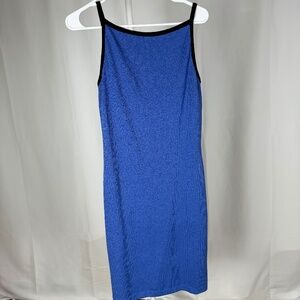 St. John Collection Women's Wool Knit Tank Dress, Vintage, Party, Size 6, Blue